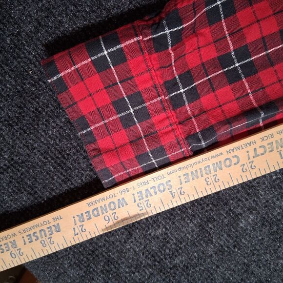 Chaps Shirt Mens 2XL XXL Red Plaid Long Sleeve Button Down Easy Care Casual Flaw - Picture 11 of 14